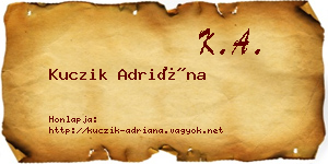 Kuczik Adriána névjegykártya